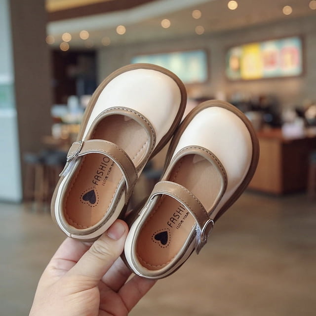 Zapatos de cuero para niñas, zapatos de princesa, zapatos negros de suela blanda para niñas, zapatos de cuero pequeños para niños, zapatos para estudiantes de primaria