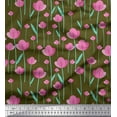 thumbnail image 1 of Soimoi Rayon Crepe Fabric Leaves & Floral Clip Art Printed Fabric 1 Yard 46 Inch Wide, 1 of 3