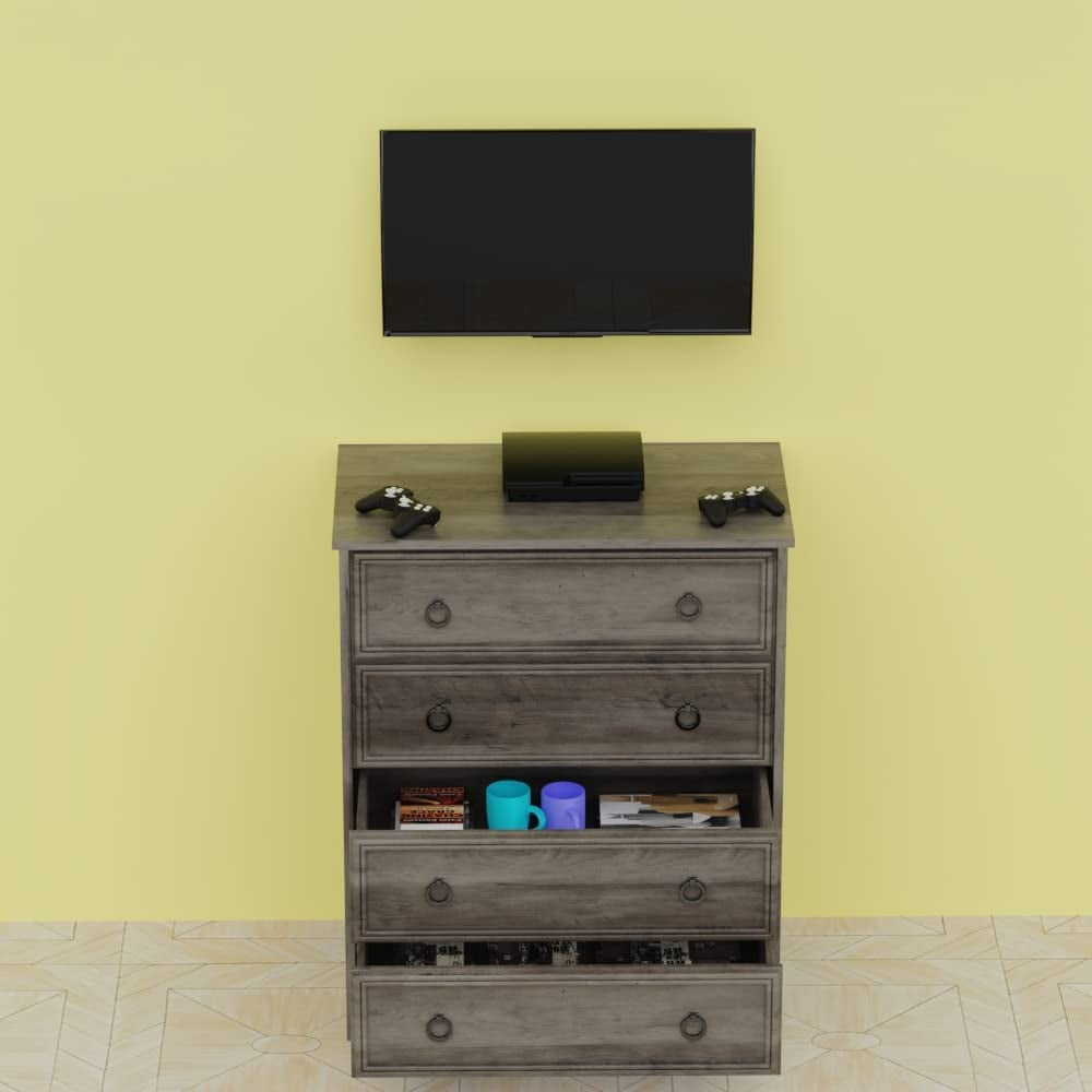 Gray Modern Dresser, 4 Drawer Dressers for Bedroom, Chest of Drawers