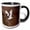 Black/White, variant on 3drose, Red Crowned Cranes in Snow, Hokkaido, 11oz Two-tone Red Mug