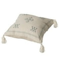 thumbnail image 4 of 16" Throw Pillow Cover with Southwest Tribal Pattern and Corner Tassels, Grey & White, 4 of 7
