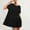Black, variant on Cagogo Womens Summer Spring Short Sleeve Party Dresses Under $10 Casual Patchwork Pleated A Line Short Mini Pleated Sun Dress Crew Neck Trendy Outfits Cocktail Dresses