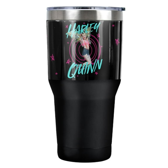 Birds of Prey Harley Quinn On Target Stainless Steel Tumbler 30 oz Coffee Travel Cup, Vacuum Insulated & Double Wall with Leakproof Sliding Lid