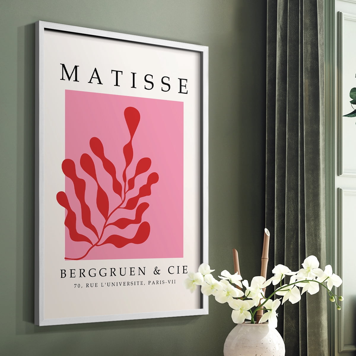 Matisse CCCXXXVII in White Solid Wood 8 x 10 Framed Print