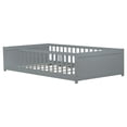 thumbnail image 4 of Miniyam Wood Twin Size Floor Bed with Built-in Book Storage Rack for Toddler, Gray, 4 of 5