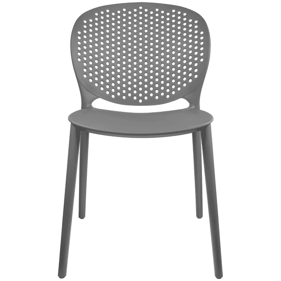 2xhome Modern Pool Patio Chair, Contemporary Plastic Armless Dining Accent Side Chair for Indoor or Outdoor Use, Dark Gray, Set of 1, 1 piece