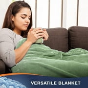 Walensee Ultra Soft Microplush Fleece Throw Blanket, 90 x 108, Sage Green, Machine Washable