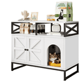 thumbnail image 2 of Hidden Cat Litter Box Enclosure Furniture with Adjustable Shelves,Wooden Cat Litter Box Furniture for Pet Supplies White, 2 of 6