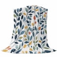 thumbnail image 6 of Colorful Botanical Blanket Soft Cozy Warm Twin Blanket for Bed, Plush Fuzzy Flannel Fleece Blankets for Sofa, Country Summer Leaves Watercolor Throw Blankets for Couch, Gifts for Men, 60"x80", 6 of 9