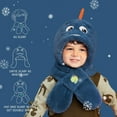 thumbnail image 6 of Winter Fuzzy Hat for Kids Cartoon Hooded Scarf Toddler Boys and Girls, 6 of 6