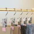 thumbnail image 7 of kladzum Laundry Hook Hangers Clothes Hanger Clips for Closet Organizer Socks Towels Clips Heavy Duty Clothespins Bulks Clothes Hanger Clips Stainless Steel Hook Clip with Hook Storage Clips 15PCS, 7 of 7