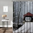 thumbnail image 2 of Creowell Snowy Forest Pretty Shower Curtain Set with Hooks, 100％ Polyester Bathroom Decor, Various Sizes 36x72, 2 of 7