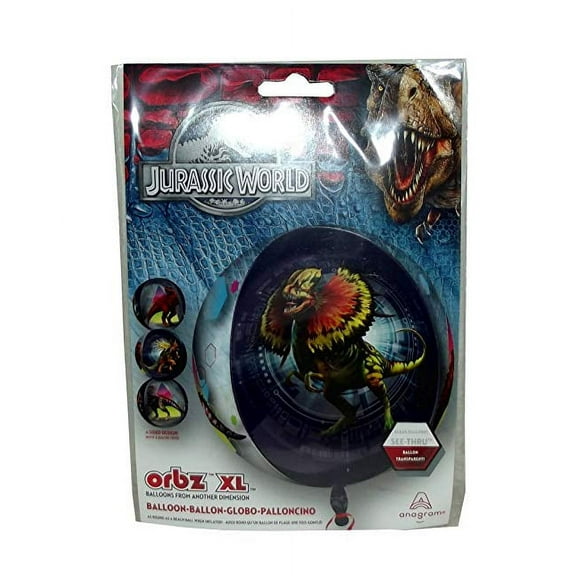 Orbz XL Jurassic World Round Dinosaur Balloon, 16 X 15 inches
