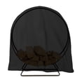 thumbnail image 3 of Waterproof 210D Oxford Drawstring Log Hoop Cover - Heavy Duty Round Log Rack Cover, Black, 40 x 24 x 41 inch, 3 of 9