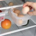 thumbnail image 2 of Estante de almacenamiento multifunción y práctico para guardar verduras, frutas, alimentos y huevos, color blanco y naranja, 2 of 5