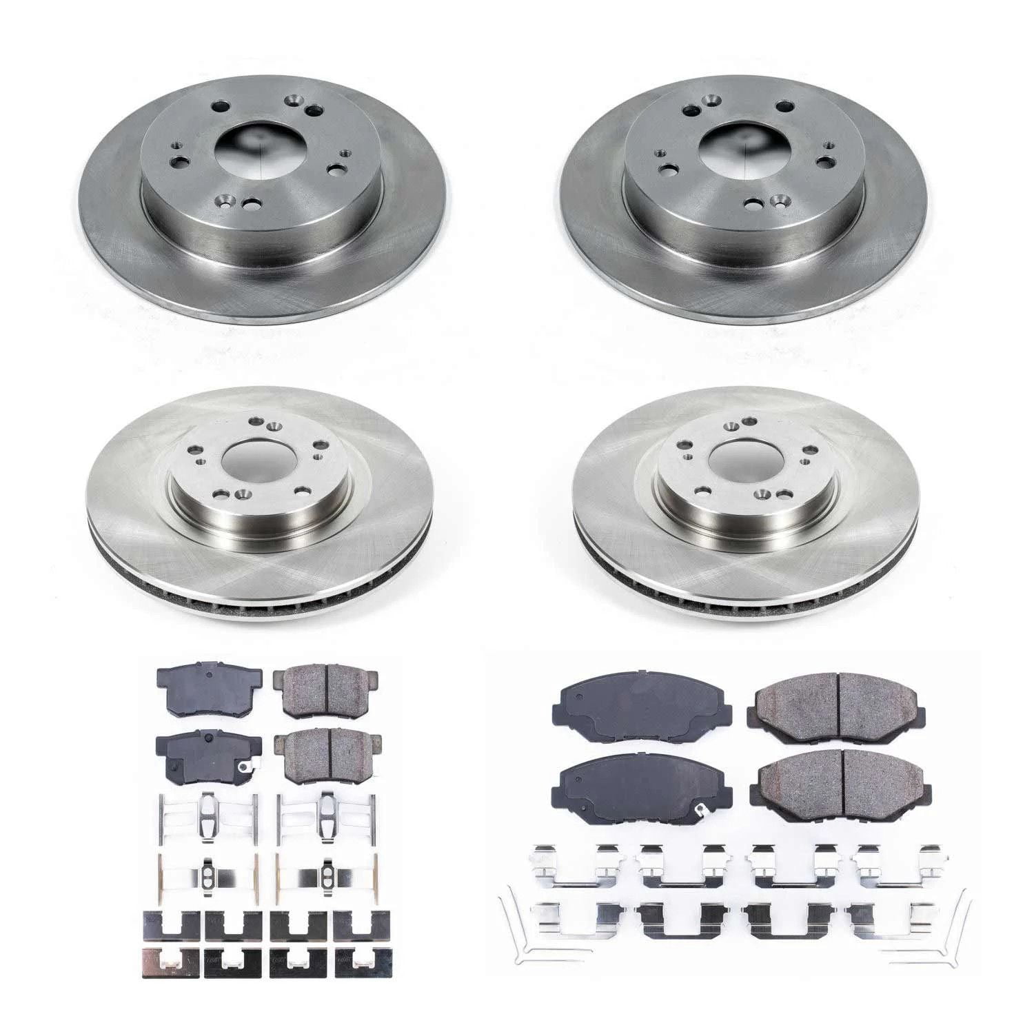 Power Stop Front and Rear Stock Replacement Brake Pad and Rotor Kit KOE6327