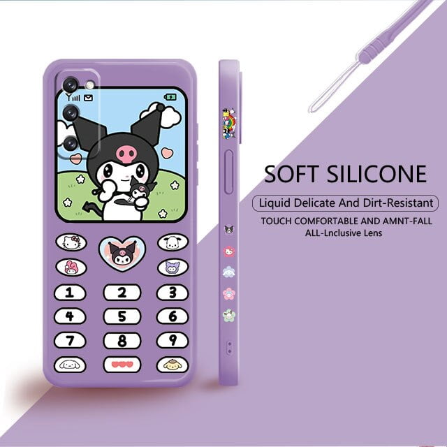 Funda líquida cuadrada para teléfono móvil de juguete bonito Kuromi para Samsung Galaxy S22 S21 S20 FE Ultra S10 S9 S8 Plus S10e Note 20 10 Lite xuanjing unisex