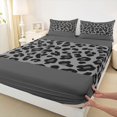 thumbnail image 3 of jejeloiu Leopard Cheetah Pattern Twin Sheet Sets,Chic Minimalist Aesthetic Twin Fitted Sheet,Gray Wildlife Print Flat Sheet For Kids,Luxury Bedroom Decor,3 Pieces, 3 of 7