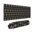 thumbnail image 2 of Disketp Gaming Mouse Pad Mardi Gras Fleur De Lis Pattern Large Mouse Mat Long Extended Desk Pad Non-Slip Rubber Mice Pads Stitched Edges Thin Pad (11.8x31.5 Inch), 2 of 9