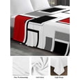 thumbnail image 6 of Red Grey Black King Size Flat Sheet, Wrinkleproof & Fadeproof Cooling Flat Bed Sheet Only, Irregular Modern Abstract Geometric Breathable Soft Bedding Top Sheets 105 x 98 Inches, 6 of 8