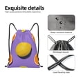 thumbnail image 6 of Kdxio Yellow Lemon And Orange Print Drawstring Backpack Bag,Waterproof Draw String Back Sack, Gym Drawstring Bags Swim Bag For Unisex, 6 of 9