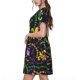 thumbnail image 2 of Disketp Mardi Gras6 para Vestido de Manga Corta para Mujeres, Vestidos de Verano para Mujeres, Casual y Holgado para la Playa, 2 of 6