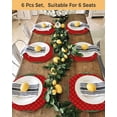 thumbnail image 4 of 13 Inch Round Placemats Set of 6, Christmas Gnomes Non Slip Heat Insulation PP Table Mats, Winter Xmas Snowflakes Textured Red Washable Place Mats for Kitchen Dining Party Table Decor, 4 of 7
