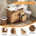 thumbnail image 6 of Christopher Knight Home 36" Bathroom Vanity with Sink, Drawers and Soft-Close Doors, Natural Wood, 6 of 16