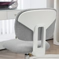 thumbnail image 2 of Cute Armless Office Chair,Teddy Fleece Fabric Computer Desk Chair,Vanity Task Chair with Adjustable Height,Swivel Wheels,Mid Back,Light Gray,Light Gray Polyester Furniture Office Office Chairs, 2 of 9