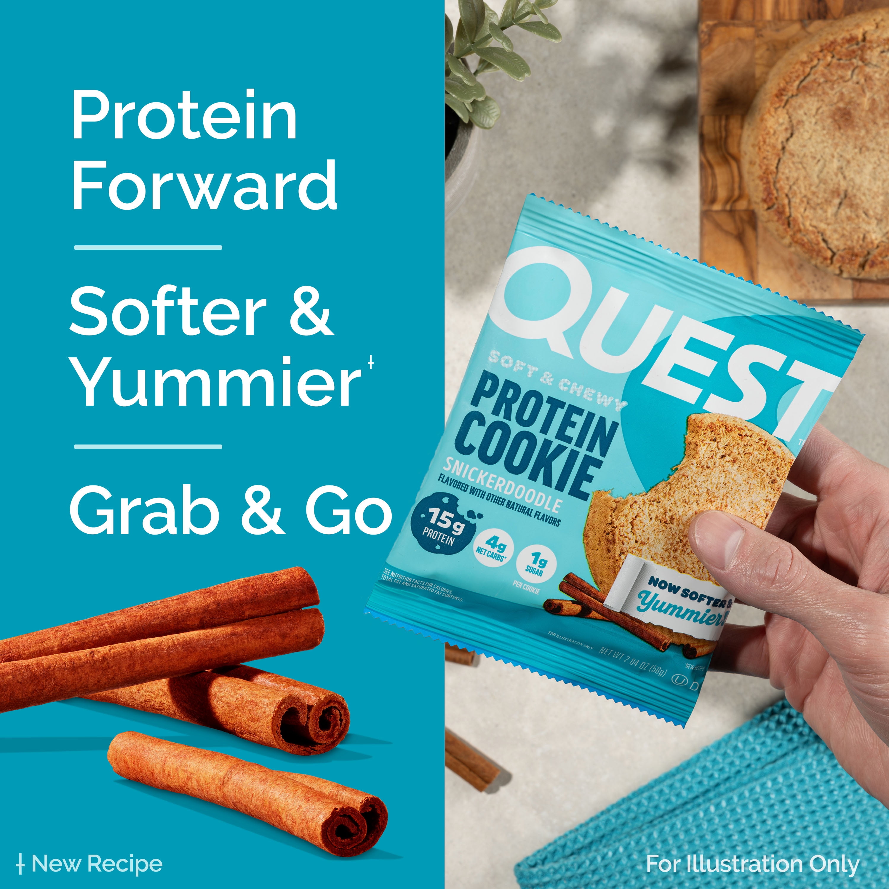 (6 pack) Quest Protein Cookie, High Protein, Snickerdoodle, 4 Count