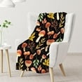 thumbnail image 2 of Mushroom Blanket for Kids, 80 x 60 Inches Soft Fuzzy Blanket for Girls Boys, Cozy Black Blanket, Warm Flannel Throw Blankets Bed Sofa Room Decor, Camping, Travel, Chair, 2 of 6