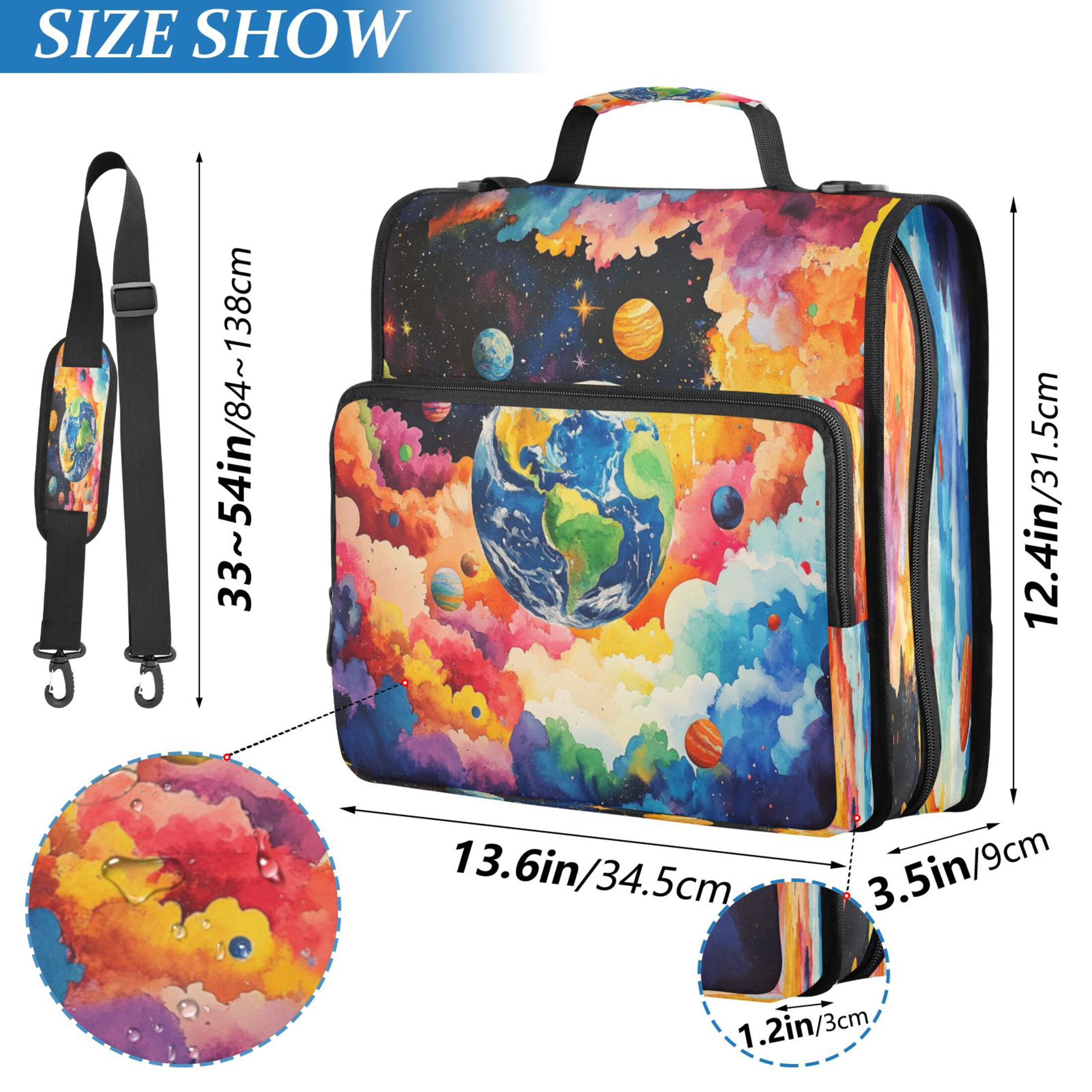 YAZAOO Zipper Binder trapper keeper Documents Organized Design Cosmic Harmony Printed