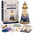 thumbnail image 2 of Beginner-Friendly DIY Lighted Sea Glass-Style Lighthouse Kit Collection, Coastal Mosaic Craft with Decorative Accessories and LED Glow, 10 Themes for Tabletop Home Decor, 2 of 9