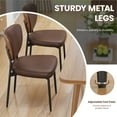 thumbnail image 5 of LainTene Mid-Century Modern Dining Chairs Set of 4, PU Leather Upholstered Seats with Walnut Bentwood Backrest, Metal Legs for Kitchen or Dining Room, 5 of 7