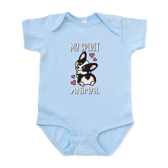 CafePress - Black Tricolor Corgi Body Suit - Baby Light Bodysuit, Size Newborn - 24 Months