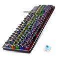 thumbnail image 1 of Gaming Mechanical Keyboard Punk Round Noise Dynamic Backlit Keyboards Keypad Replaceable USB Wired Key Board Home Office Keypad Blue switch, 1 of 9