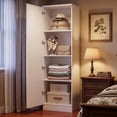 thumbnail image 5 of Aheaplus Farmhouse Pantry Storage Cabinet - Freestanding Narrow Cabinet with Adjustable Shelves for Kitchen, Bathroom & Utility Room,White, 5 of 6