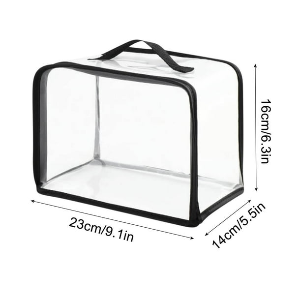 Bolsa de almacenamiento transparente de gran capacidad con asa reforzada, organizador de tela de plástico para ropa, caja de almacenamiento plegable portátil para viajes, dormitorios y mudanzas.