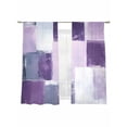thumbnail image 2 of Abstract Gray Sheer Curtains 72 Inches Long 2 Panels Purple Mottled Graffiti Color Block Modern Art Light Filtering Semi Sheer Window Curtains Drapes for Bedroom Living Room 52"x72", 2 of 7