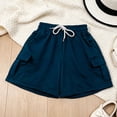 thumbnail image 6 of Girl's Wide Leg Shorts Cargo Casual Shorts Elastic Summer Bottoms with Pockets 5 16 Years Gymnastics Shorts for Girls 4t 9-10 Years, 6 of 9