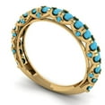 thumbnail image 2 of 3.13 ctw Wedding Band for Women - 18K Yellow Gold Simulated Turquoise Stackable Eternity Ring, 2 of 6