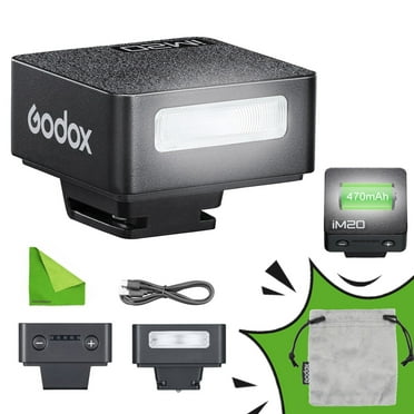 Godox iM20 Mini Flash Speedlight for Canon, Fuji, Nikon, Panasonic Olympus Pentax, 3s Recycle Time, Approx.440 Flash Times, Mini Camera Flash forSony ZV1, etc DSLR (Built-in Lithium Battery)