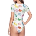 thumbnail image 4 of Haiem Happy Easter Rabbit Women's Crew Neck Short Sleeve Bodysuit Tops Stretchy Slim Basic-X-Large, 4 of 9