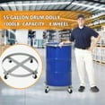 thumbnail image 2 of TEQIN 55 Gallon Heavy Duty Drum Dolly, 1000lbs Load Capacity, Barrel Dolly Cart Drum Caddy, Non Tipping Hand Truck Capacity Dollies with Steel Frame 4 Swivel Casters Wheel for Warehouse Drum Handling, 2 of 8