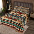 thumbnail image 2 of Western Quilt Set Geometric Aztec Bedspread Set King,Southwestern Coverlet Set Exotic Tribal Arrow Quilted,Geometry Triangle Western Room Decor, 2 of 3