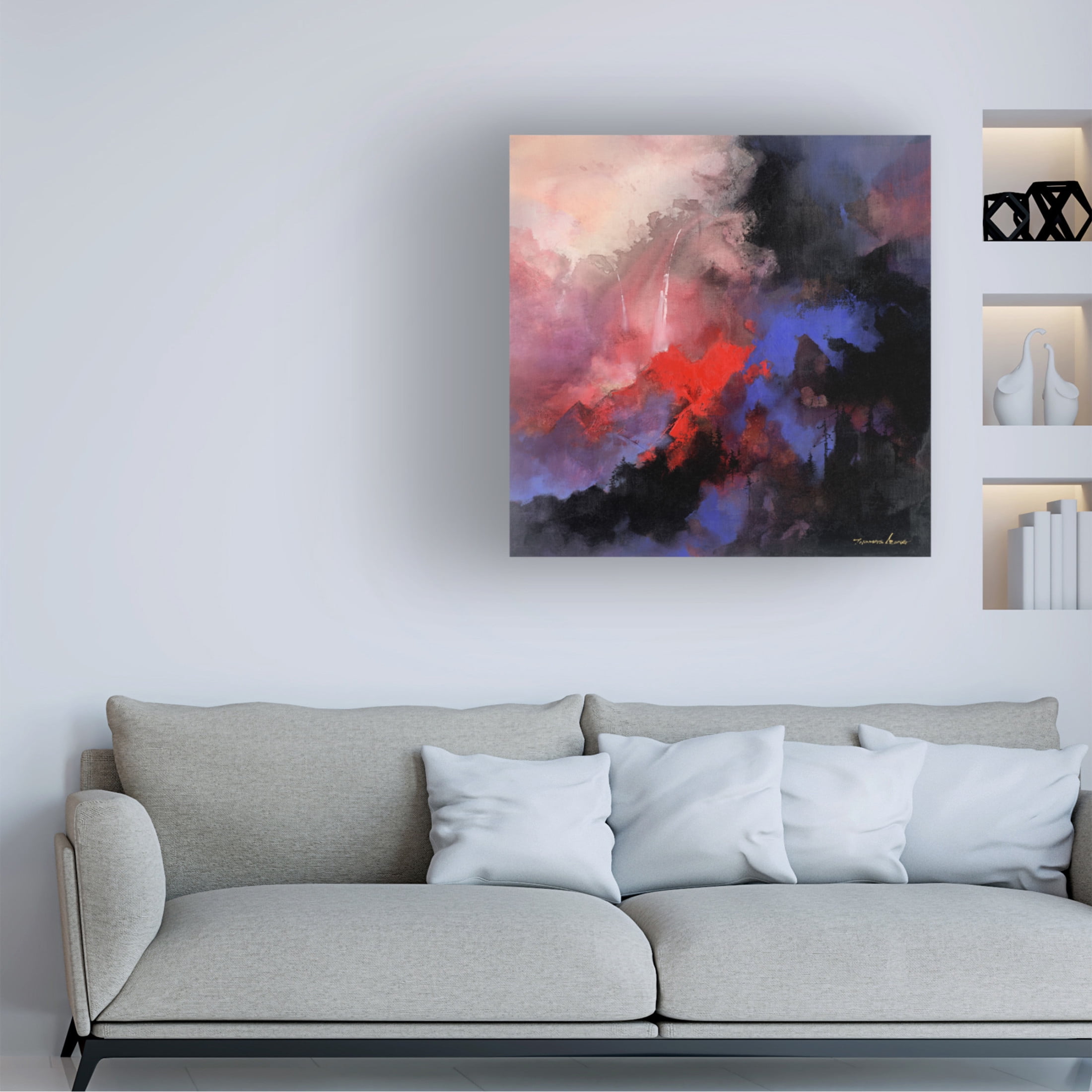 Canvas Wall Art - Thomas Leung 'The Red Tree' Wall Art for Living Room, Bedroom, or Office Décor by Trademark Fine Art - 24 x 24 Inches