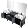 thumbnail image 6 of Lexora Home Zilara 84" Double Marble Top Bathroom Vanity with Mirror and Faucet, 6 of 16