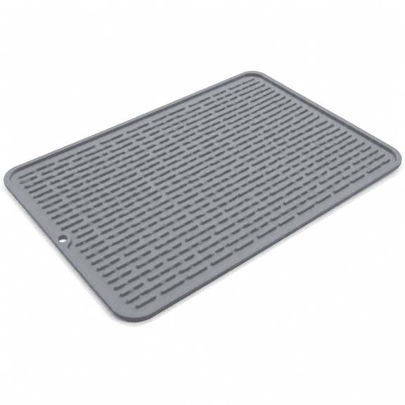 PLERISE Large Silicone Drying Mat, Rollable Non-Slip Heat-Resistant Countertop Mat for Dishes