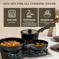 thumbnail image 5 of 20 Pcs Pots and Pans Set Non Stick, Detachable Handle Cookware Sets Nonstick, Non Toxic Induction RV Kitchen Cooking Set with Removable Handles, Dishwasher/Oven Safe, Easy Clean (Black), 5 of 9