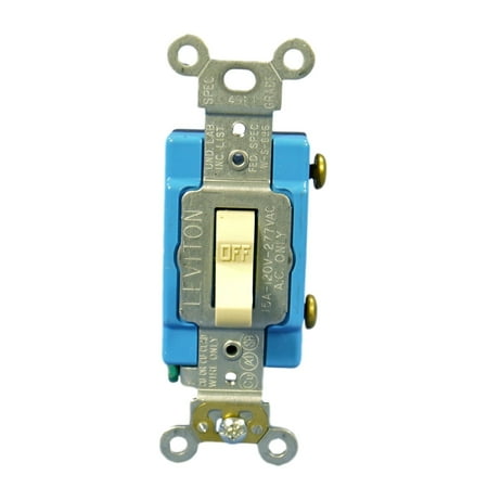 Pole Light Switch - Leviton 1101-2I Ivory Industrial Grade Single Pole Toggle Light Switch 15A